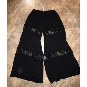 S-Twelve Black Gaucho Pants